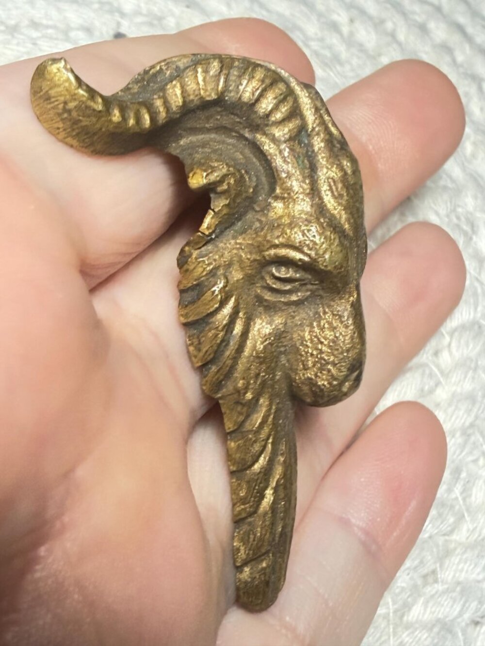 Ram Head Hardware 3D Metal Embellishment Upcycle Art Supply 2 inches